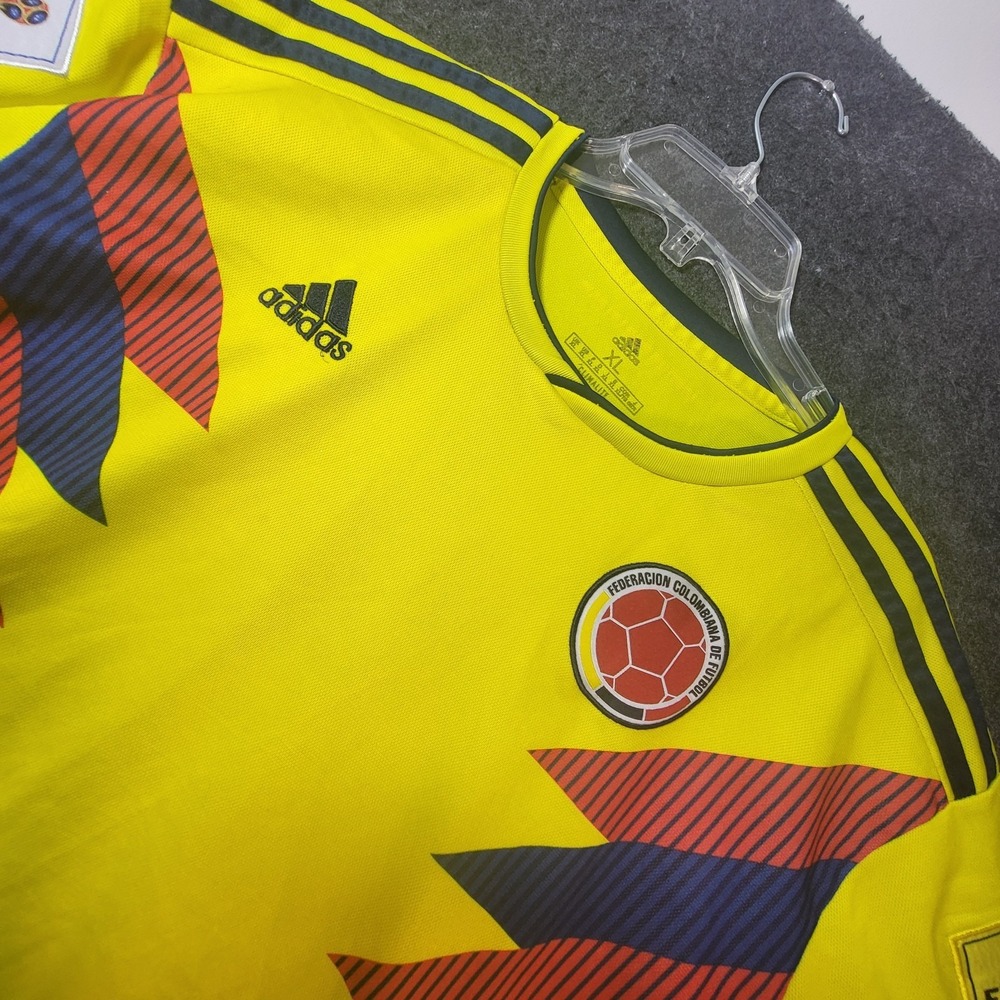 Adidas Colombia National Team Yellow Jersey XL Climacool Short Sleeve Yellow - Picture 2 of 13